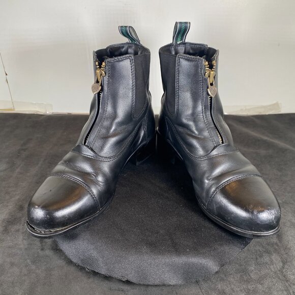 Women's Ariat, Size 4, Black Leather and Canvas Front Zip-up, Boots, - Picture 5 of 10